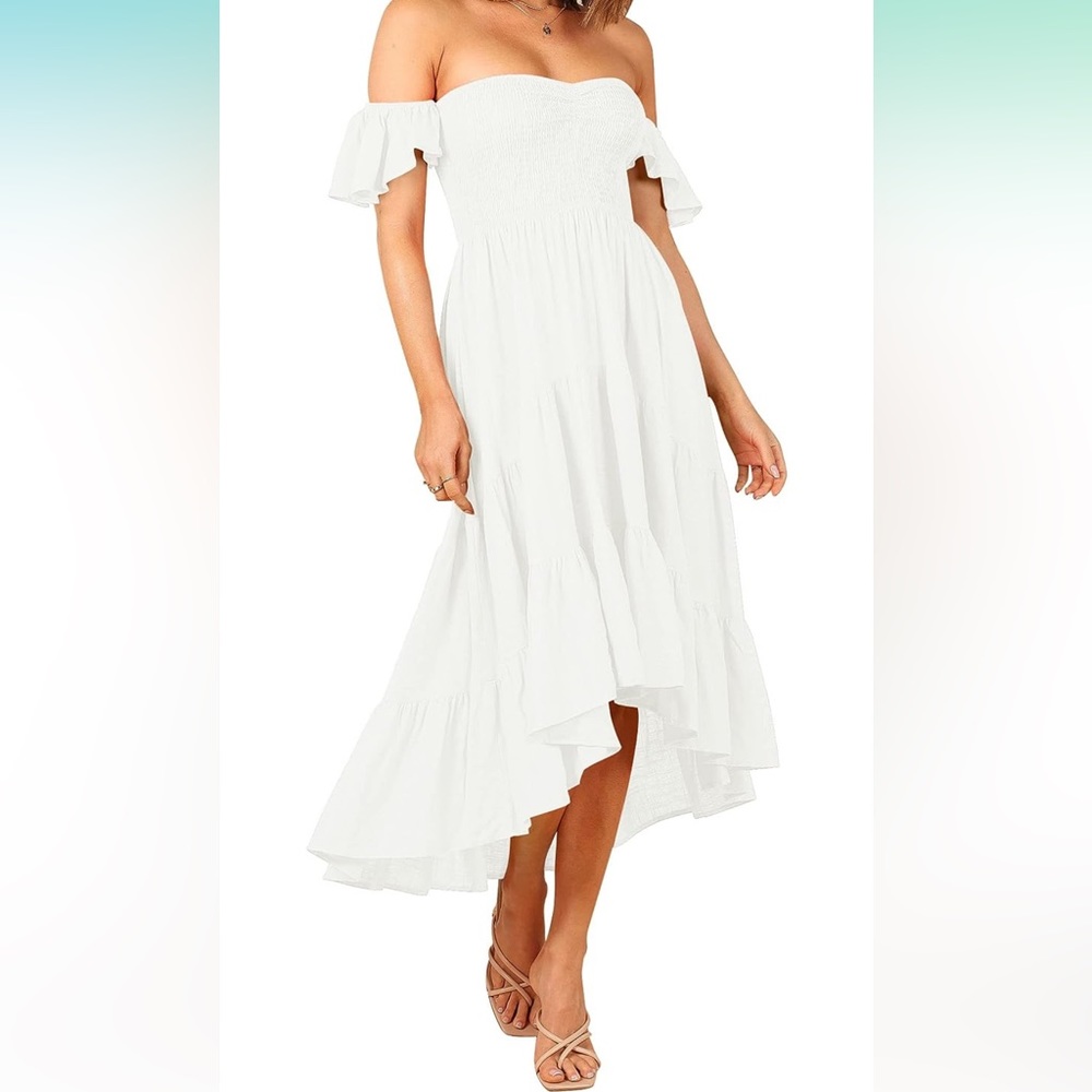 🤍🤍Summer Boho Off Shoulder Dress